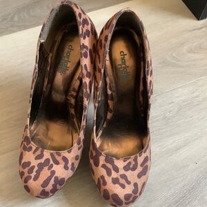 Print suede 5in heels